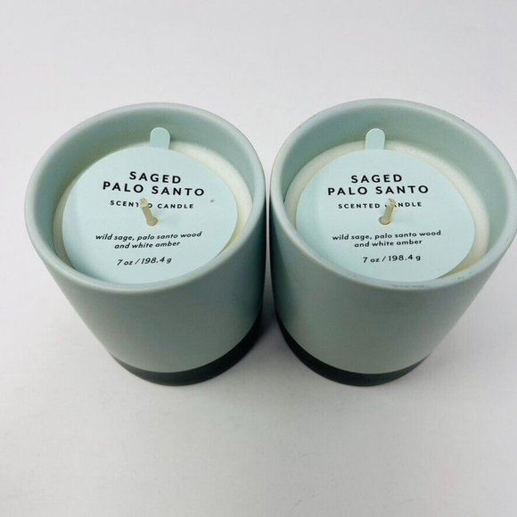 2x Room Essentials- Two Tone Jar Saged Palo Santo Candle - 7oz